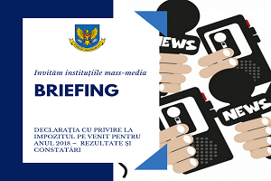 Invitație Briefing - „Declarația cu privire la impozitul pe venit pentru anul 2018 – rezultate și constatări”