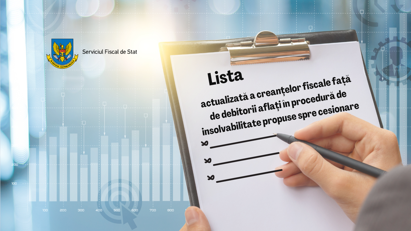 Lista actualizată a creanțelor fiscale față de debitorii aflați în procedură de insolvabilitate, propuse  spre cesionare