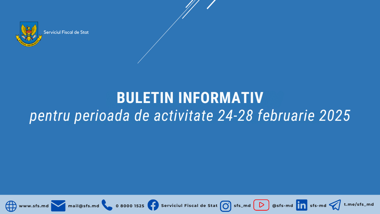 1,2 miliarde lei încasate de către SFS la Bugetul public național în săptămâna precedentă