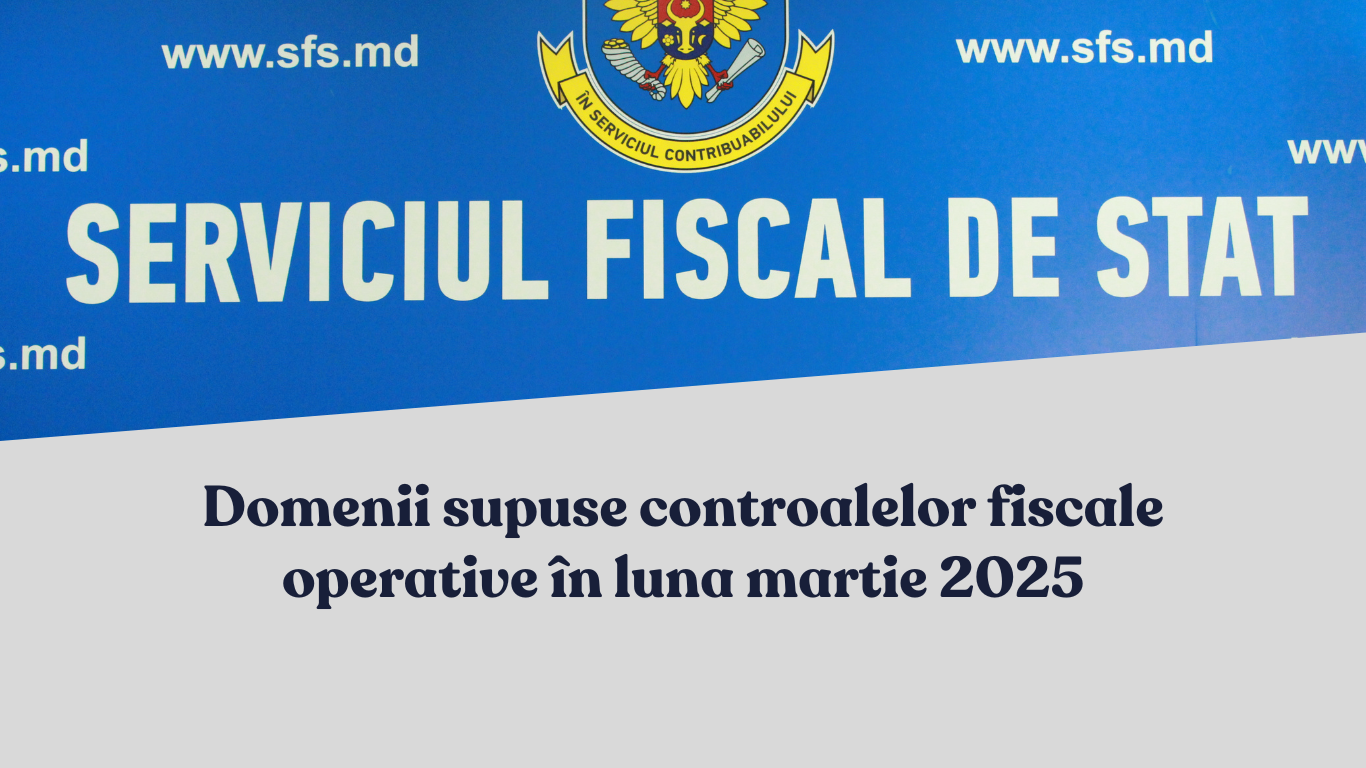 Domenii supuse controalelor fiscale operative în luna martie 2025