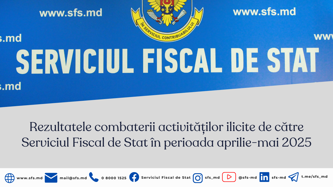 Rezultatele combaterii activităților ilicite de către Serviciul Fiscal de Stat în perioada aprilie-mai 2025
