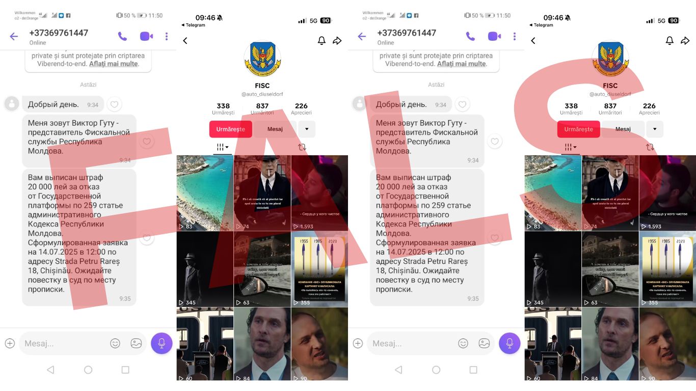 STOP FALS! Serviciul Fiscal de Stat nu utilizează aplicațiile de mesagerie instantă (Viber, Telegram) pentru notificarea contribuabililor aferent obligațiilor fiscale