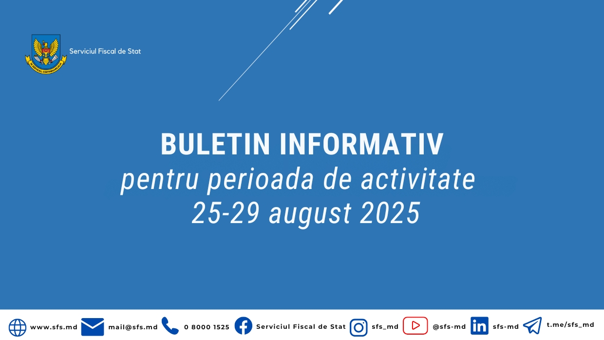 2,2 miliarde lei încasate de către SFS la Bugetul public național în săptămâna precedentă