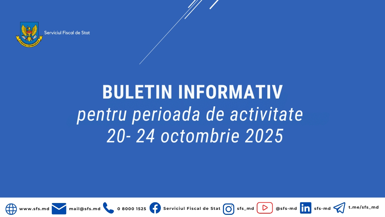 Serviciul Fiscal de Stat a încasat 2,3 miliarde de lei la Bugetul public național în săptămâna precedentă